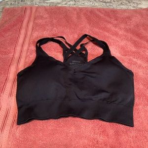 Spanx Look At Me Now black sports bra NWOT